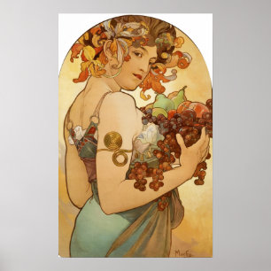 Mucha - Obst Poster