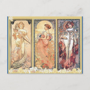 Mucha ~ Panel of Drei Postkarte