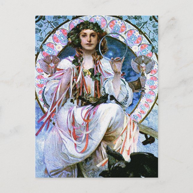 Mucha Postcard: Alphonse Mucha - Slavia Postkarte (Vorderseite)