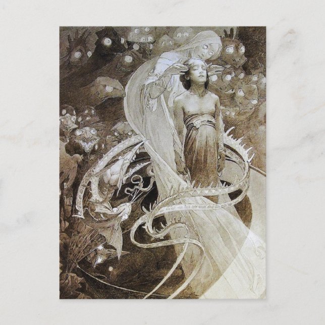 Mucha Postcard: Illustration von Le Pater Postkarte (Vorderseite)