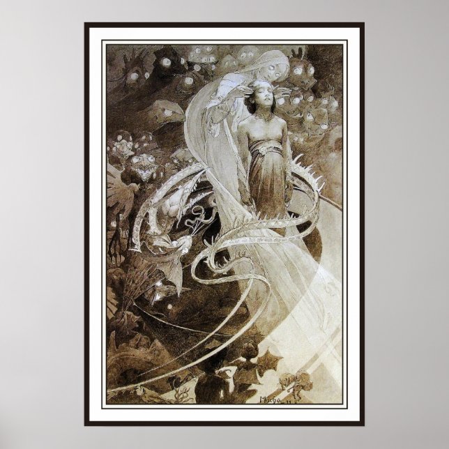 Mucha Poster Print - Illustration aus Le Pater ~ (Vorne)