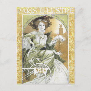 Mucha Postkarte: Alphonse Mucha - Art Nouveau Postkarte