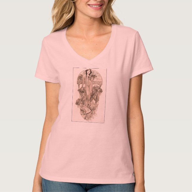 Mucha - Rosa T-Shirt (Vorderseite)