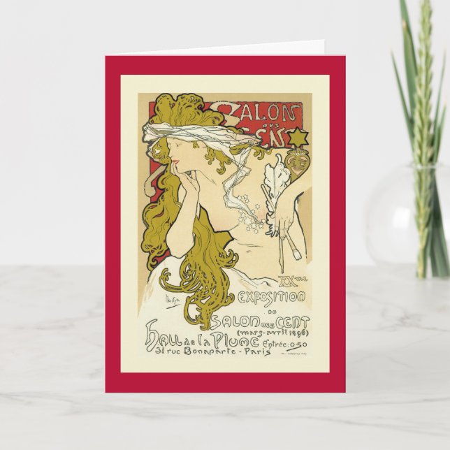 Mucha - Salon-DES-Cent Feiertagskarte (Vorderseite)
