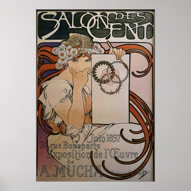 Mucha - Salon Des Exhibition 1897 Poster (Vorne)