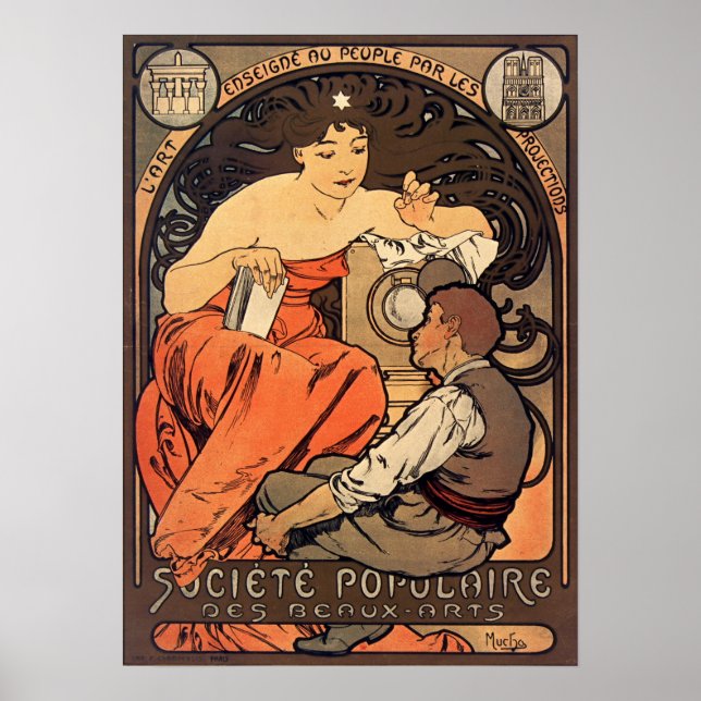 Mucha - Société Populaire Des Beaux-Arts Poster (Vorne)