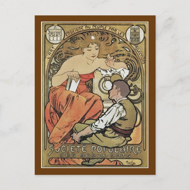Mucha - Societe Populaire des Beaux Arts Postkarte (Vorderseite)