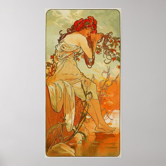 Mucha - Sommer 1896 Poster (Vorne)