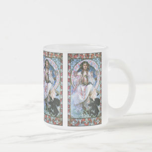 Mucha Tasse: Slavia - Art Nouveau - Secession Mattglastasse