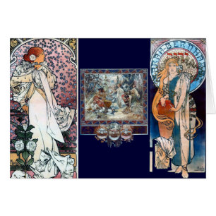 Mucha Theater-Kunst-Deko darstellend
