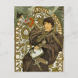 Mucha - Theater - Lorenzaccio - Jugendstil Postkarte