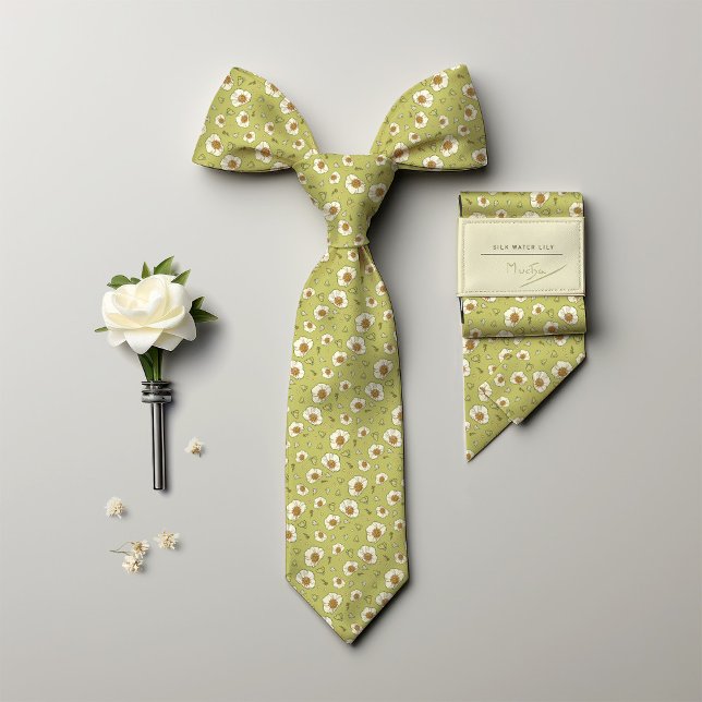Mucha Water Lily Seide Jugendstil Flora Männer Krawatte (Von Creator hochgeladen)