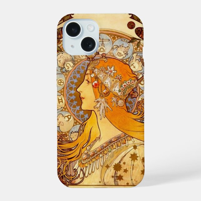 Mucha Zodiac   iPhone 15 Hülle (Rückseite)