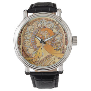 Mucha Zodiac Wrist Watch Armbanduhr