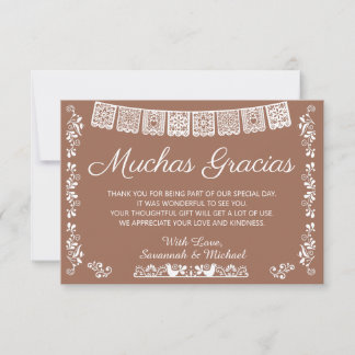 Muchas Gracias Baby Shower Terracotta Dankeskarte