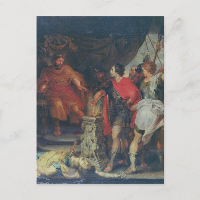 Mucius Scaevola vor Lars Porsena, c.1618-20 Postkarte (Vorderseite)