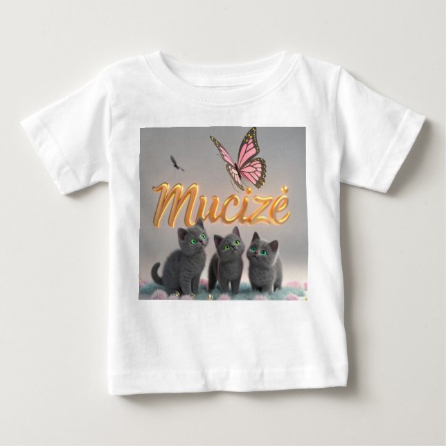 "MUCİZE" — Dreamy Elegance mit Kittens & Butterfl Baby T-shirt (Vorderseite)