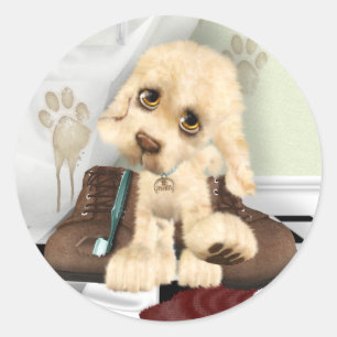 Mucky Pup Runder Aufkleber
