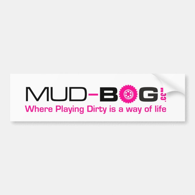 Mud-Bog.com: Wo ist das Spielen schmutzig eine Autoaufkleber (Vorne)