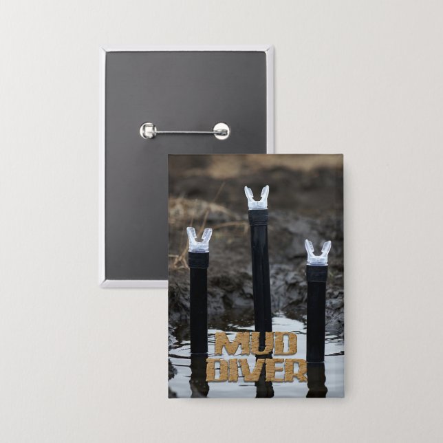 Mud Diver mit Titel-Rechteck-Button Button (Vorderseite/Rückseite)