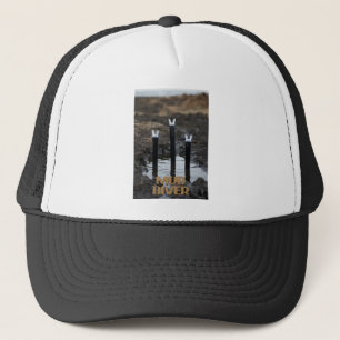 Mud Diver weiß-schwarze Schaumstoff-Trucker-Mütze Truckerkappe