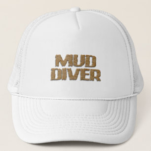 Mud Diver weiße Schaumstoff-Trucker-Mütze Truckerkappe