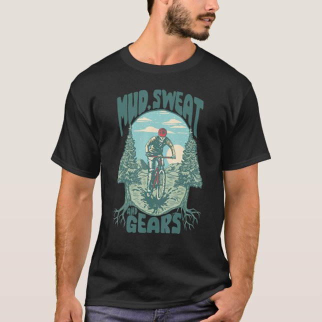Mud Sweat & Gears Skeleton Mountain Biker Sweet Bi T-Shirt (Vorderseite)