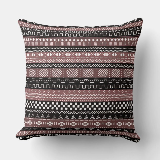 Mudcloth African Pattern Throw Kissen (Vorderseite)