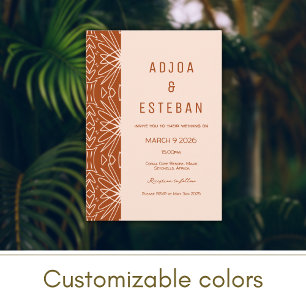 Mudcloth Tribal Muster Boho Wedding Einladung