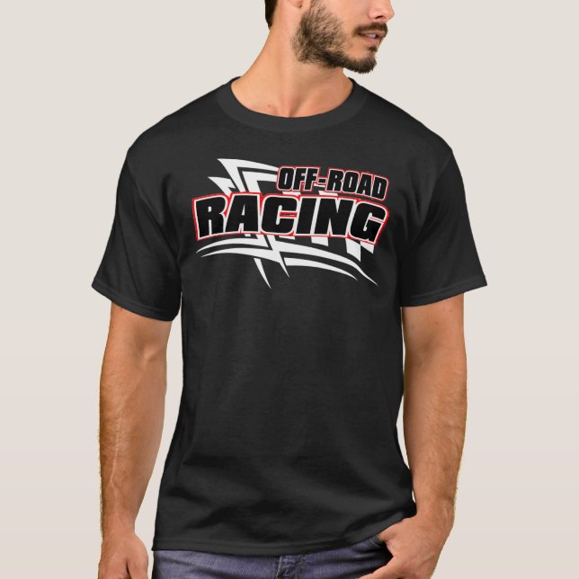 Mudding Mud Bogging Checkered Flag Racing T-Shirt (Vorderseite)