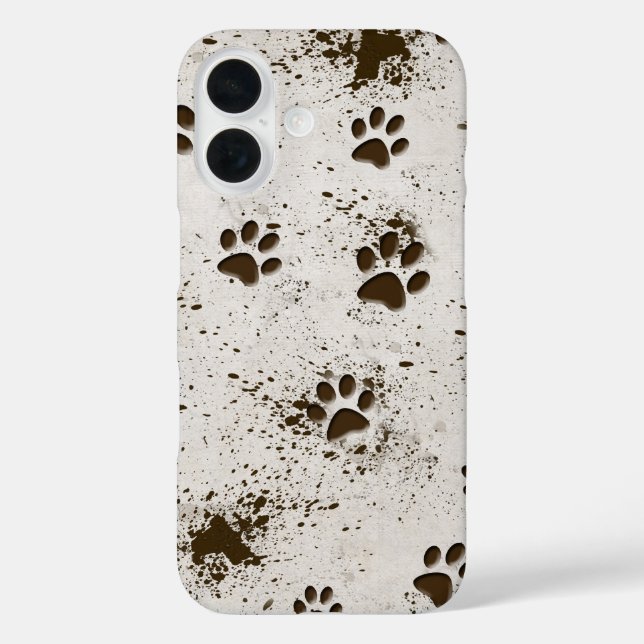 Muddy Dog Paws Prints Case-Mate iPhone Hülle (Rückseite)