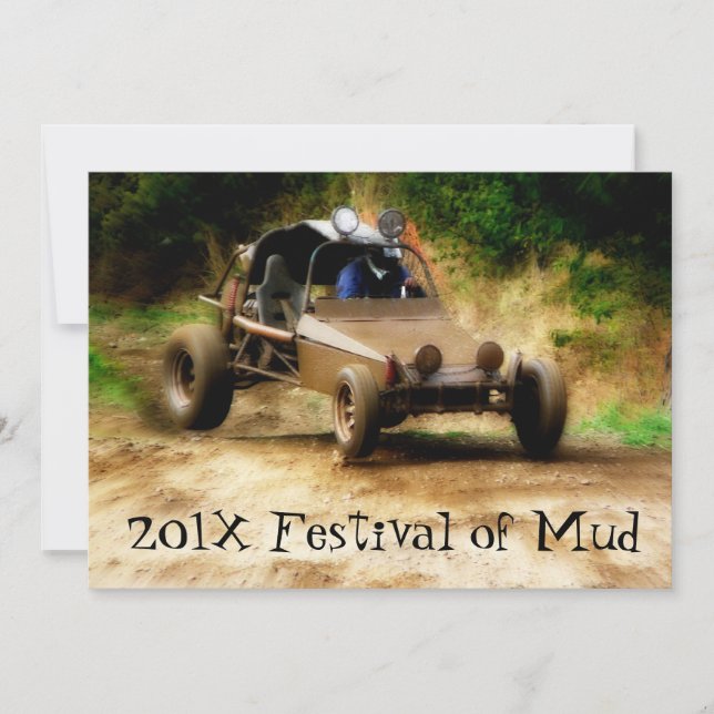 Muddy Mudfest Dunebuggy 4x4ing-Ereignis Einladung (Vorderseite)