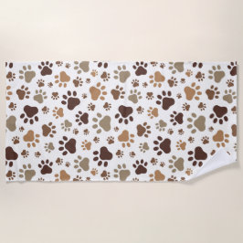 Muddy Paw Prints Beach Towel Strandtuch