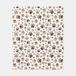 Muddy Paw Prints Fleece Blanket