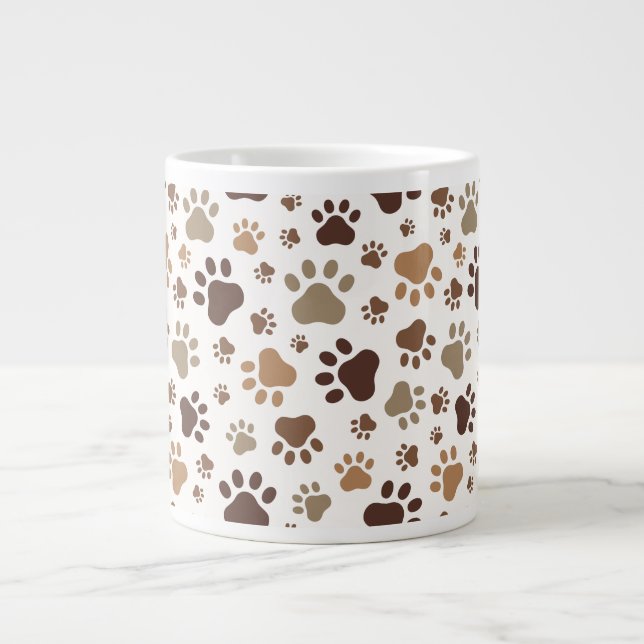Muddy Paw Prints Mug Jumbo-Tasse (Vorderseite)
