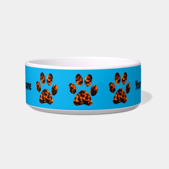 Muddy Paws auf Sky Blue Keramik Pet Bowl Napf (Vorderseite)