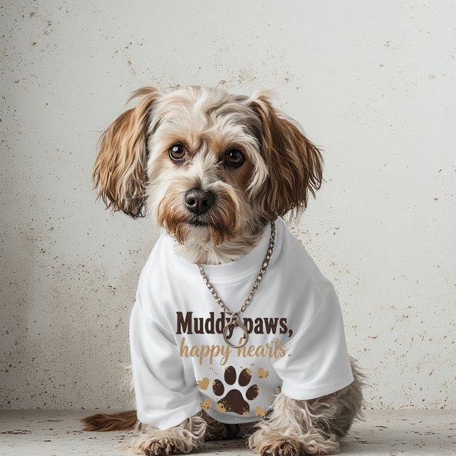 Muddy Paws Happy Hearts Tasse – Lustiges Geschenk  T-Shirt (Von Creator hochgeladen)