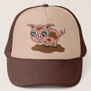 Muddy Pig Fun Trucker Hat für Kinder und Erwachsen Truckerkappe