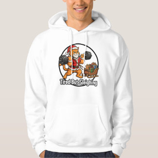 Müde, aber Sleighing Lustiges Weihnachts-Gym-Katze Hoodie