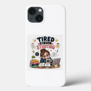 Müde, aber trotzdem lernende lustige Studententele Case-Mate iPhone Hülle