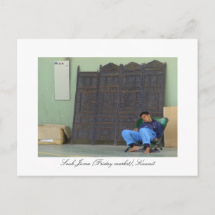 Müde Arbeiter in Souk Juma, Kuwait Postkarte