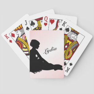Müde Ballerina Personalisiert mit Namen Pink Spielkarten