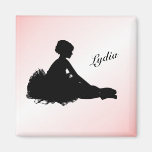 Müde Ballerina Personalisiert mit Namen Rosa Magnet