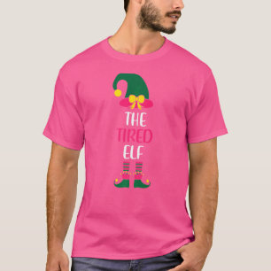 Müde Elf-Familie passende Gruppe Weihnachten Damen T-Shirt