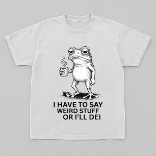 Müde-Frosch-Kaffeeshirt – im Vintage-Skizzenstil T-Shirt