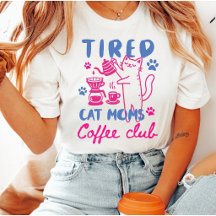 Müde Katzenmütter Rosa Kaffeeclub Süße Mädchen Ret