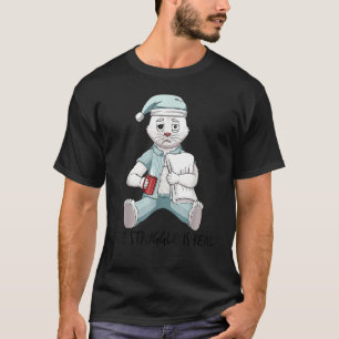 Müde Lazy Katze Weiß der Kampf ist wirklich bekomm T-Shirt
