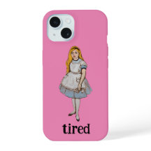 Müde Lustiger Spruch Alice im Wunderland Rosa Mädc