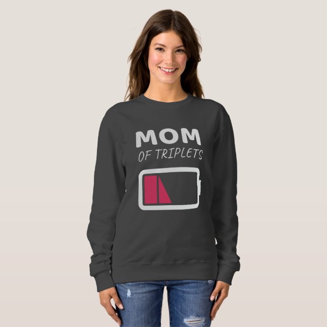 Müde Mama Mama der Triplets Mütter Tag Sweatshirt (Vorne ganz)