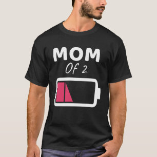 Müde Mama Mama von 2 Mamas 2 Jungen Muttertag T-Shirt